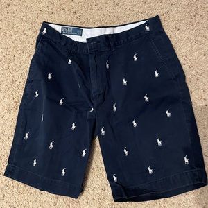 Navy Polo Ralph Lauren khaki shorts w logo size 33